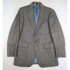 VINTAGE MEN'S BROWN & BEIGE WOVEN SPORT COAT BLAZER JACKET - SIZE 40R